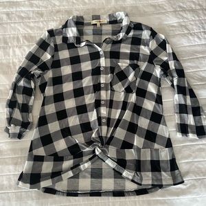 Wishful Park checkered button down pull over top